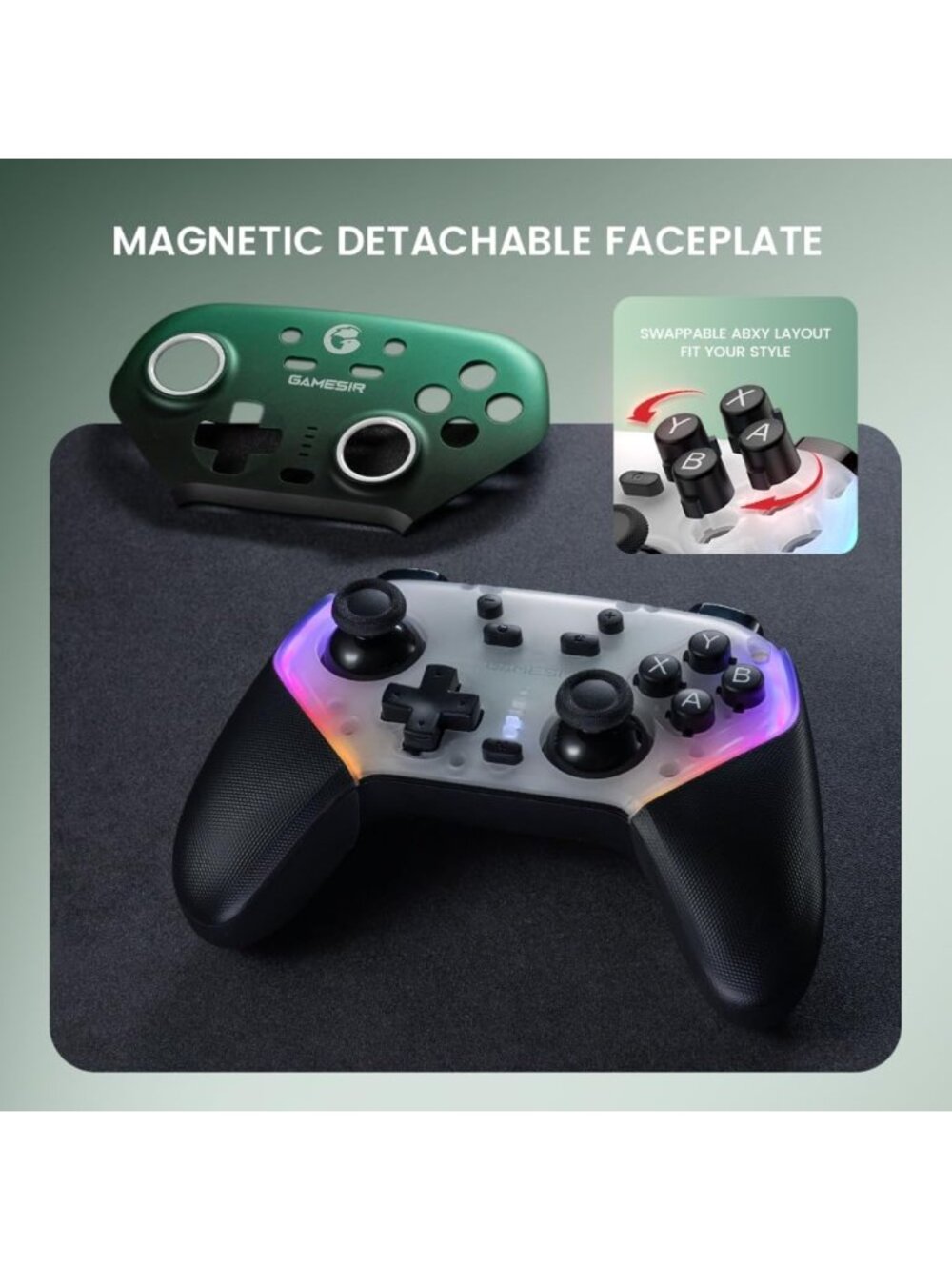 Wireless Gaming Controller for PC/Switch/iOS/Android, RGB Lighting, Hall Effect - Picture 6 of 8